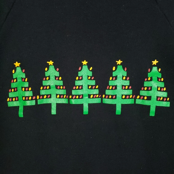 Vintage 80s 90s Jerzees Christmas Tree Crewneck Jerzees Sweatshirt Sweater Ugly - Picture 2 of 9